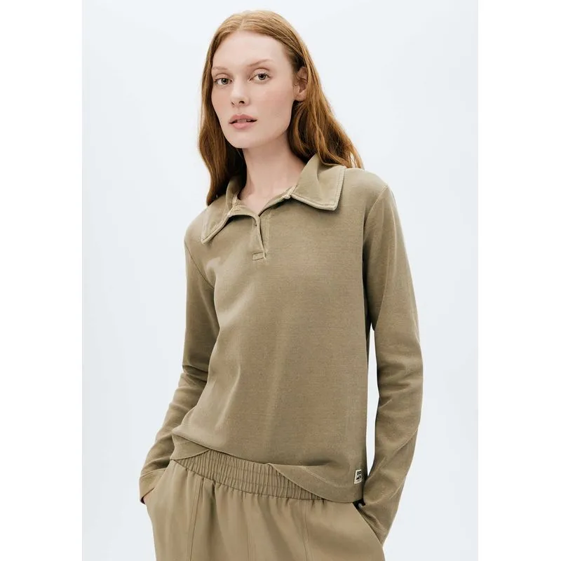 Blusa Polo Feminina Em Ribana Estonada - Verde XG