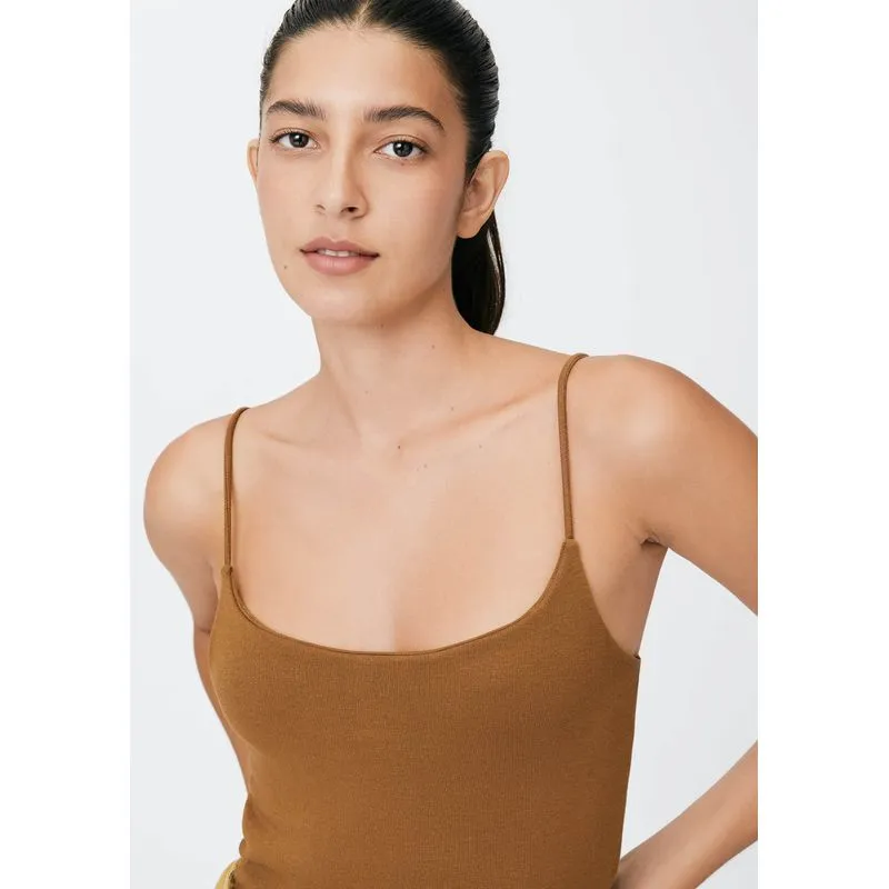 Regata Feminina Em Viscose - Marrom M