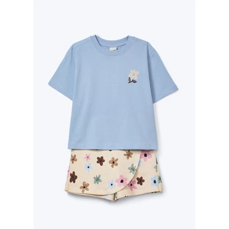 Conjunto Curto Infantil Menina - Azul 014