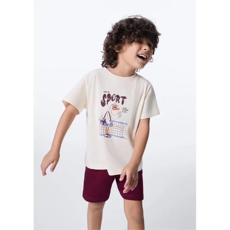 Conjunto Curto Infantil Menino Toddler - Off white 001