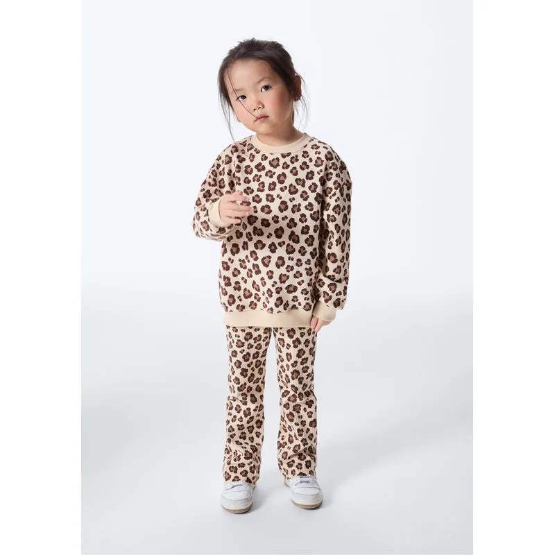 Conjunto de Moletom Infantil Menina Toddler Estampado - Creme 001