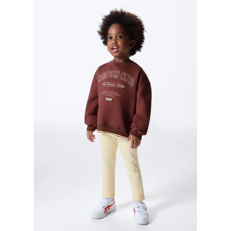 Conjunto Infantil Menina Moletom Peluciado - Marrom 004