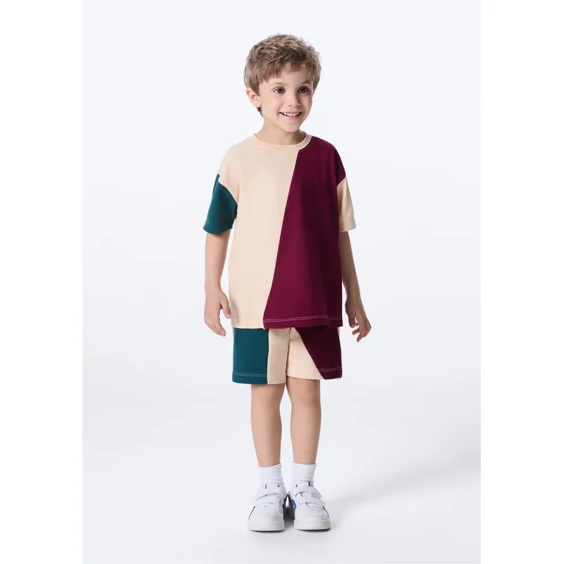 Conjunto Infantil Menino Toddler Moletom Não Peluciado - Vinho 002