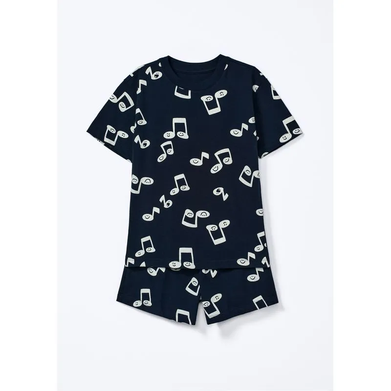 Pijama Curto Infantil Menino Que Brilha no Escuro - Azul 012