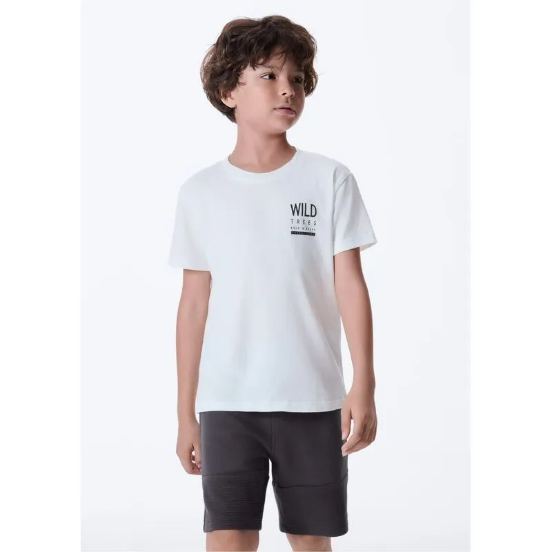 Conjunto Curto Infantil Menino Com Estampa - Branco 014