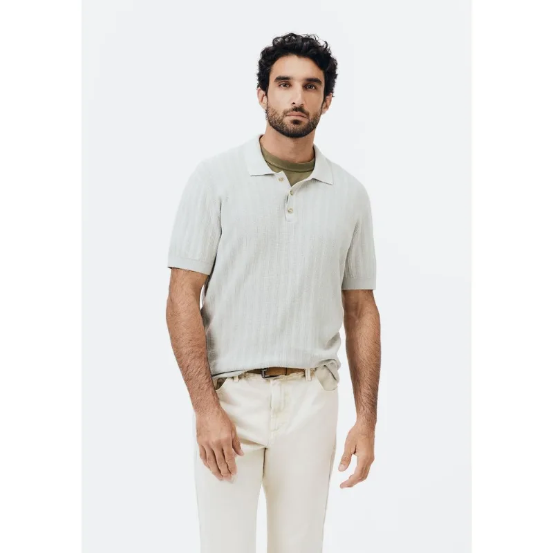 Polo Masculina em Tricô Texturizado - Off white XG
