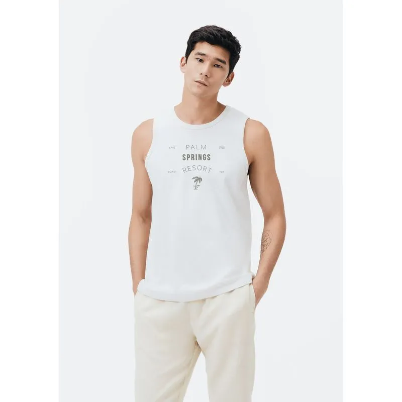 Regata Básica Masculina Regular Com Estampa - Branco XXG