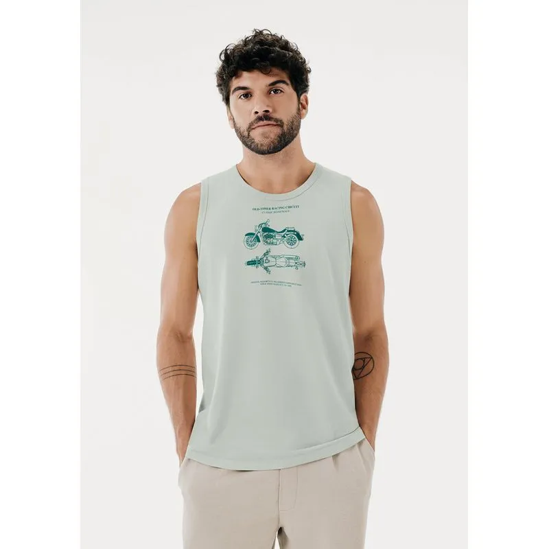 Regata Básica Masculina Regular Com Estampa - Verde G