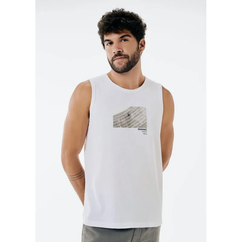 Regata Básica Masculina Regular Com Estampa - Off white XXG