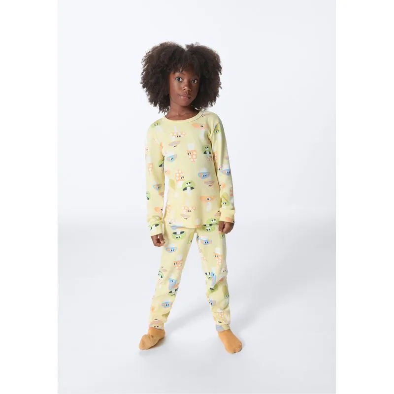 Pijama Infantil Estampado - Amarelo 014