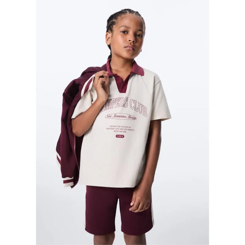 Camiseta Polo Infantil Menino Super Cotton Oversized - Cinza 006