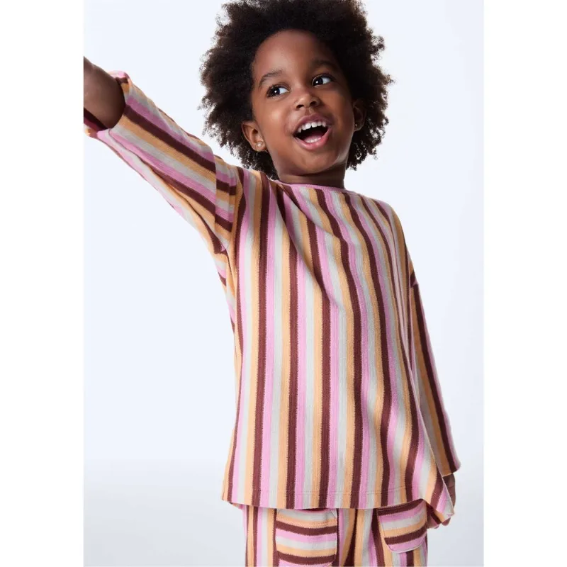 Blusa Infantil Menina Fio Tinto Oversized - Laranja 003