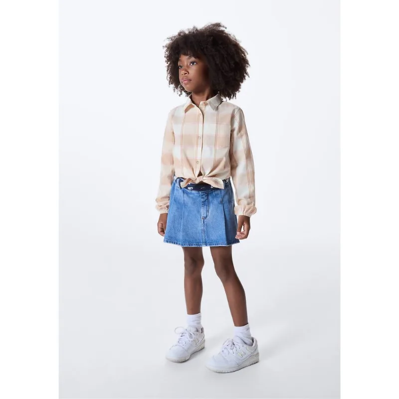 Shorts Saia Infantil Jeans Lavagem Média - Azul 010