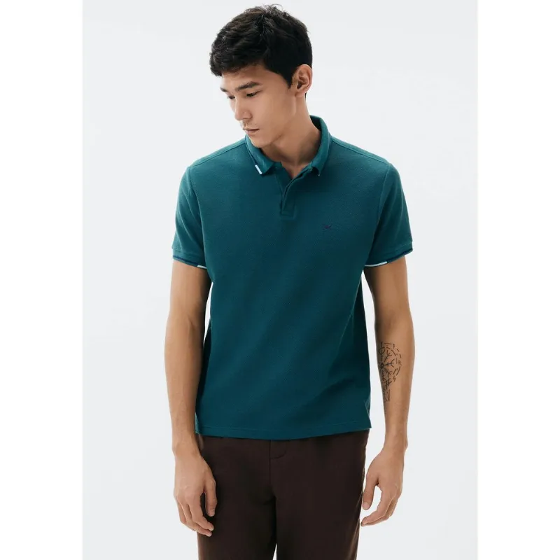 Camisa Polo Masculina Manga Curta Com Bordado - Verde M