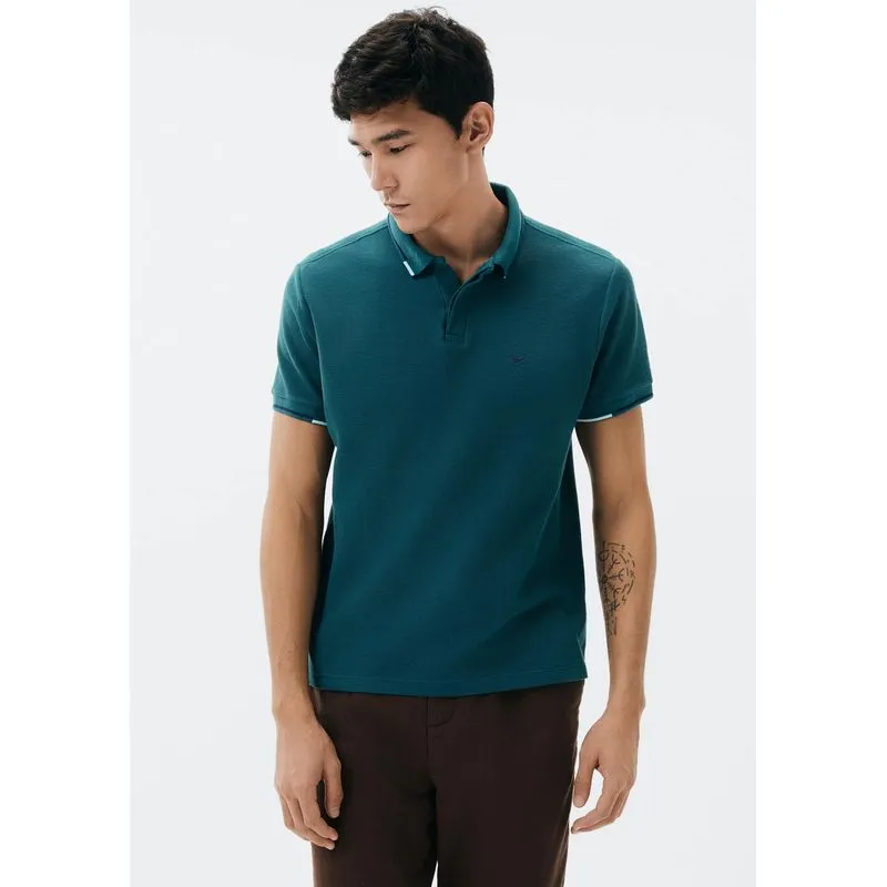 Camisa Polo Masculina Manga Curta Com Bordado - Verde XG