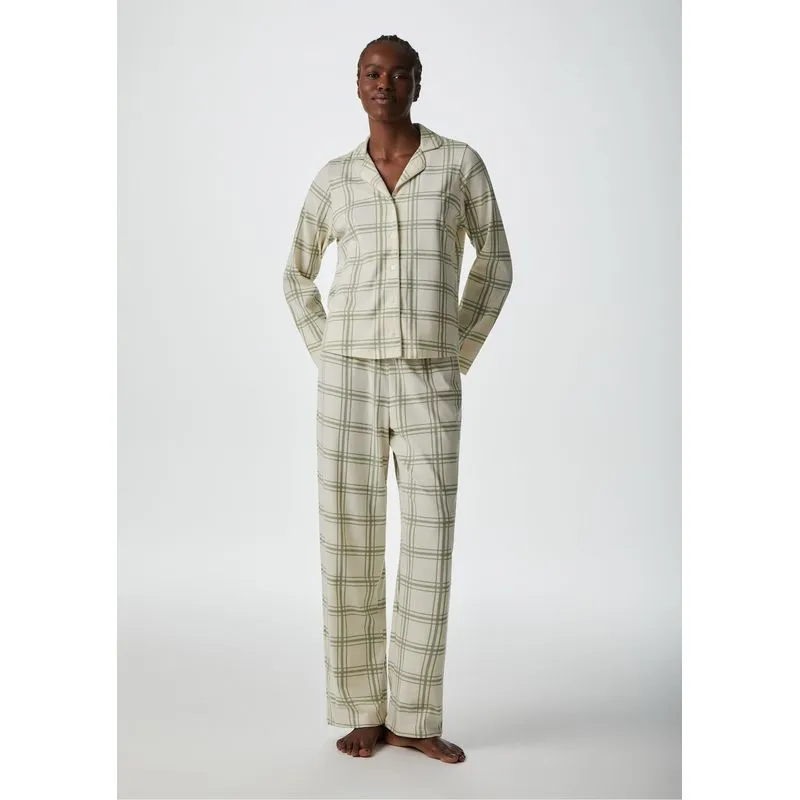 Pijama Longo Feminino Americano Estampado - Verde P