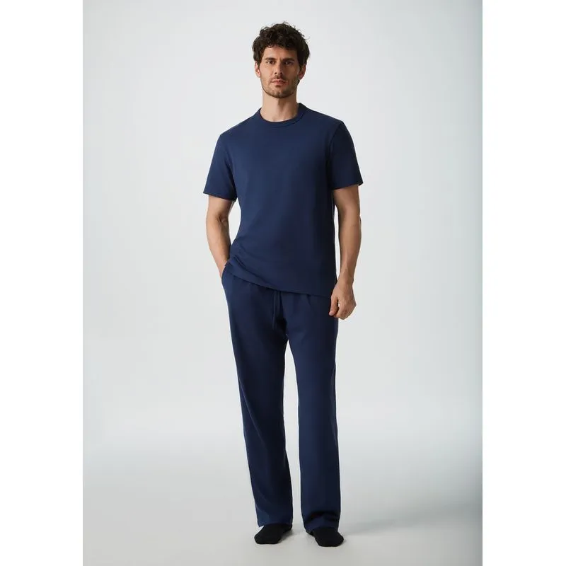 Pijama Longo Masculino Super Cotton - Azul G