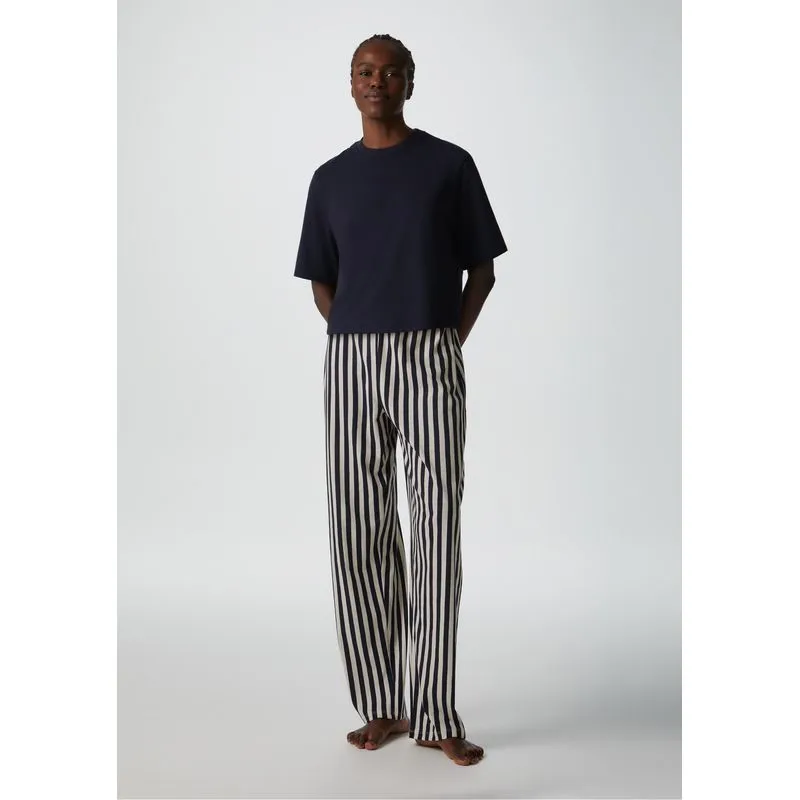 Pijama Longo Feminino Manga Curta - Azul XG