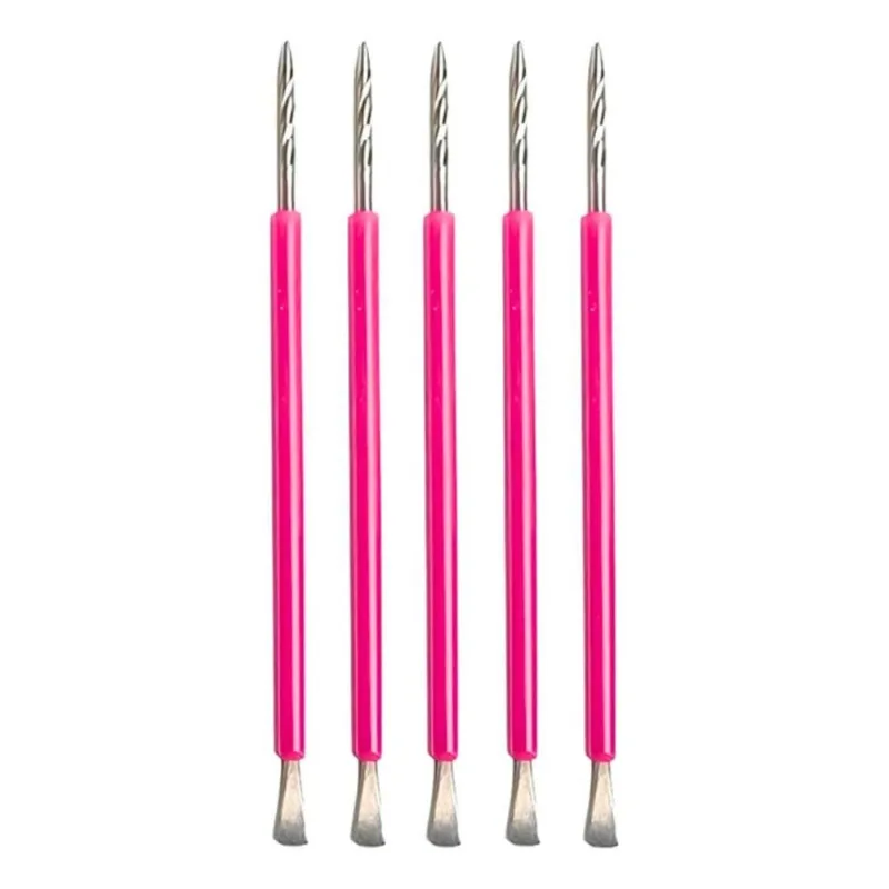 3x Kit Com 5 Espátulas Bastão Mista Unha Inox Com Silicone S
