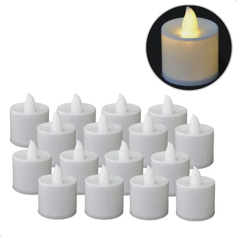 24 Vela Decorativa Vela De Led Amarela + Bateria