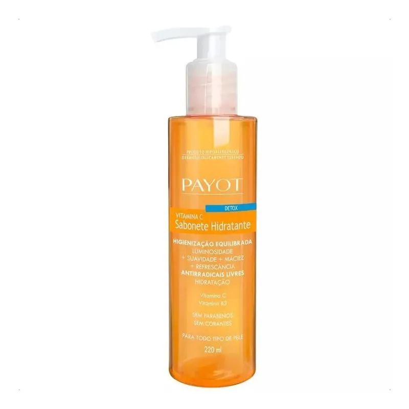 5x Sabonete Hidratante Facial Detox Vitamina C Payot 220ml