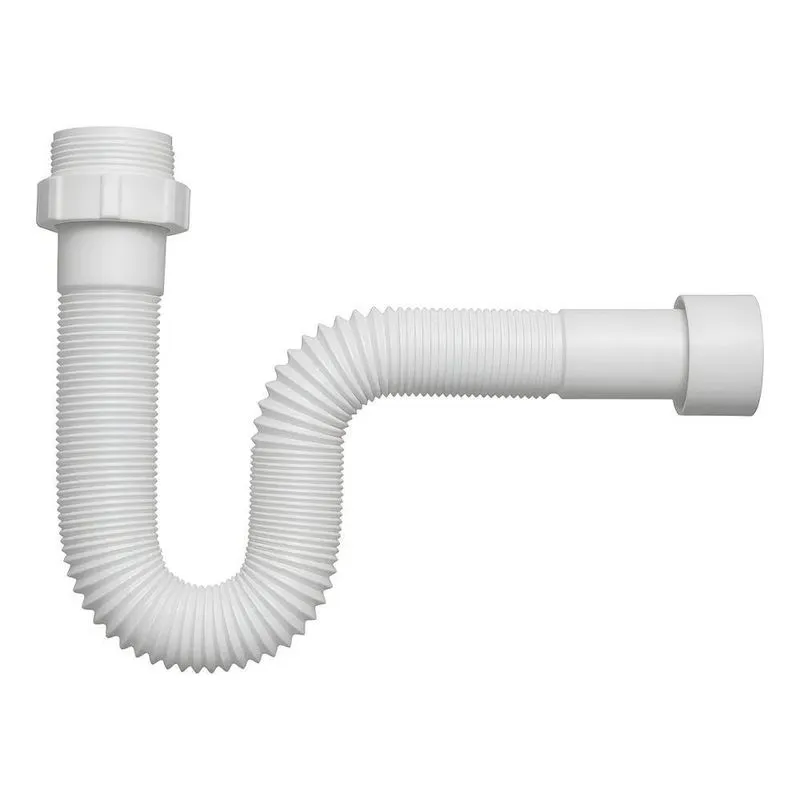 Sifão Sanfonado Branco Abs Universal Para Pia