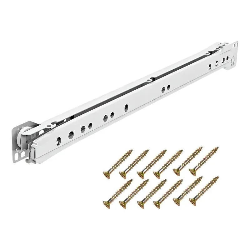 Corrediça Para Gaveta Branca 30cm Trilho Com Roldana - 1 Par