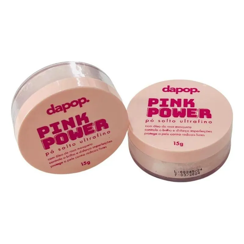 2x Base De Maquiagem Em Pó Dapop Pó Facial Rosa Gringa Pó Fa