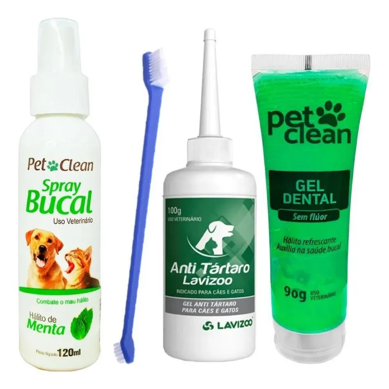 10x Kit Spray Bucal Mau Hálito Anti Tártaro Para Cães Com E
