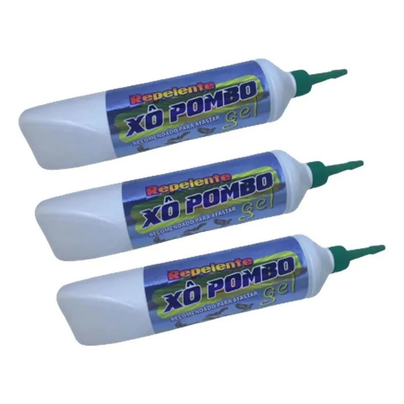 2x Kit 3 Gel Repelente Xô Pombo Afasta Morcegos E Pardais 25