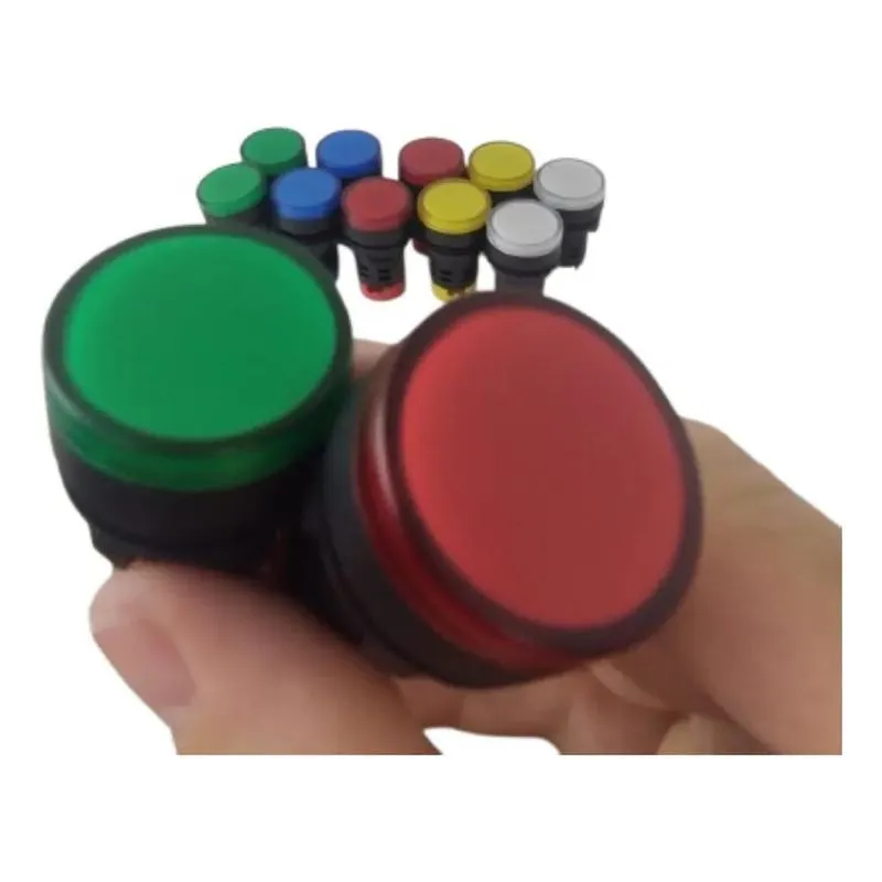 Kit 2 Sinaleiros Led 22mm 220v Ad22-22ds Verde/ Vermelho