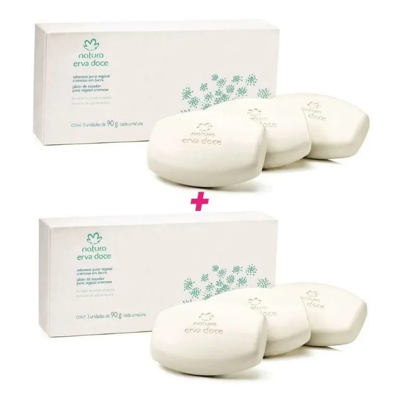 3x Natura Erva Doce Sabonete Em Barra 06 Unidades De 90g Cad