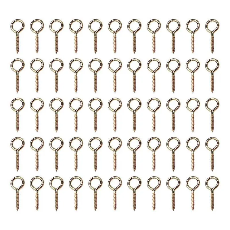 100 Peças Parafuso Pitão Argola Fechada 16x40 Bicromatizado