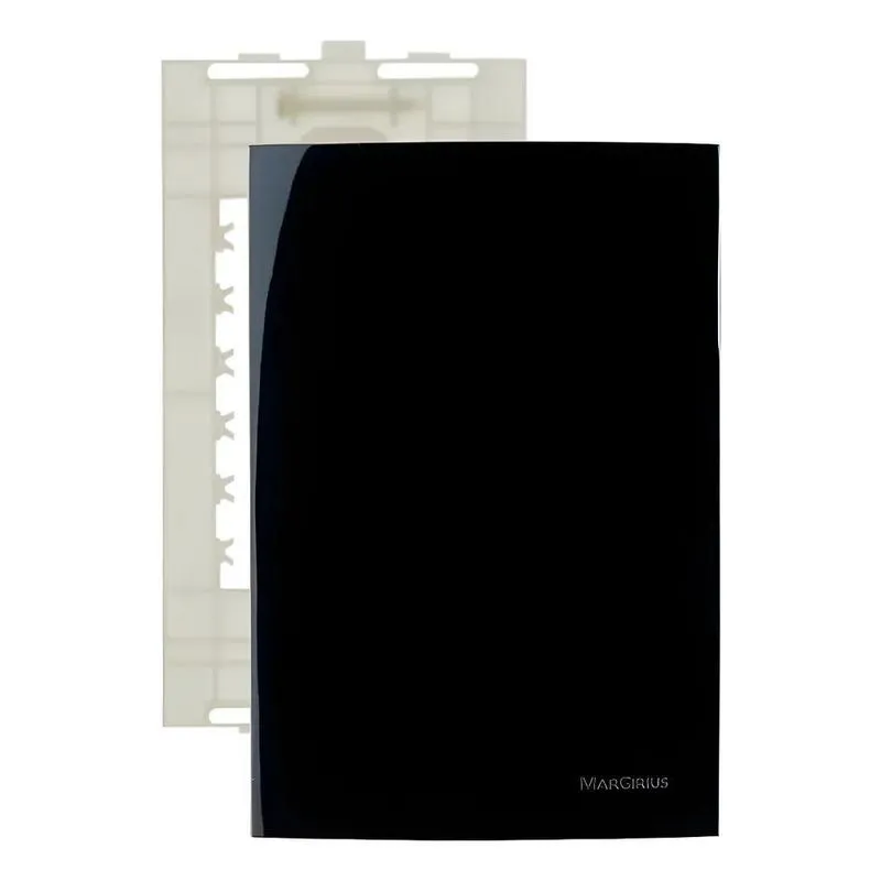 Placa Cega 4x2 Preto Brilhante + Suporte Margirius Sleek