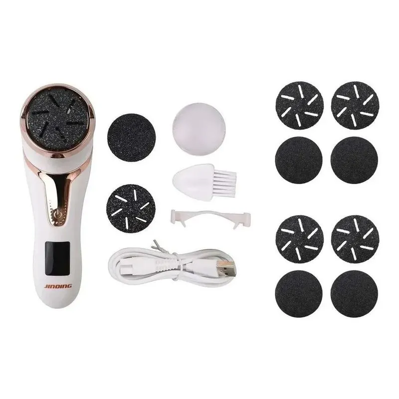 Lixador Pedicuro Elétrico Recarregável + Com 8un Lixas Refil
