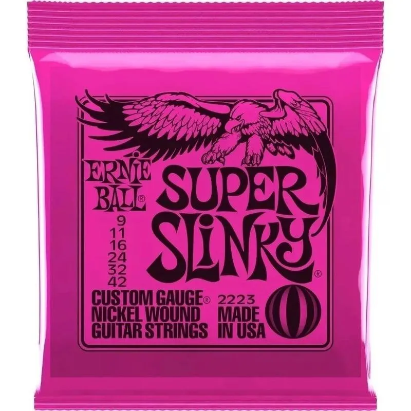 10x Encordoamento Ernie Ball Guitarra Super Slink 009