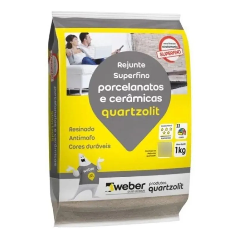 Rejunte Porcelanato Super Fino 1kg Cinza Platina Quartzolit