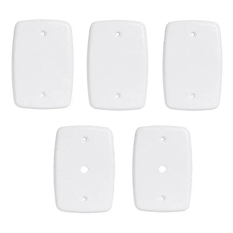 Kit 5 Placa Cega Lisa Fechada / Com Furo Saída Fios 4x2