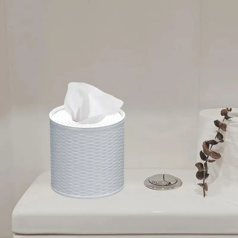 3x Porta Guardanapos Rolo Papel Higiênico Redondo Branco Rat