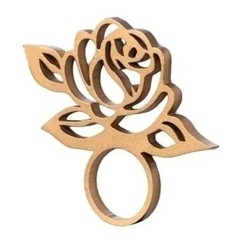 5x 12 Anel Porta Guardanapo Cru Rosas Casamento