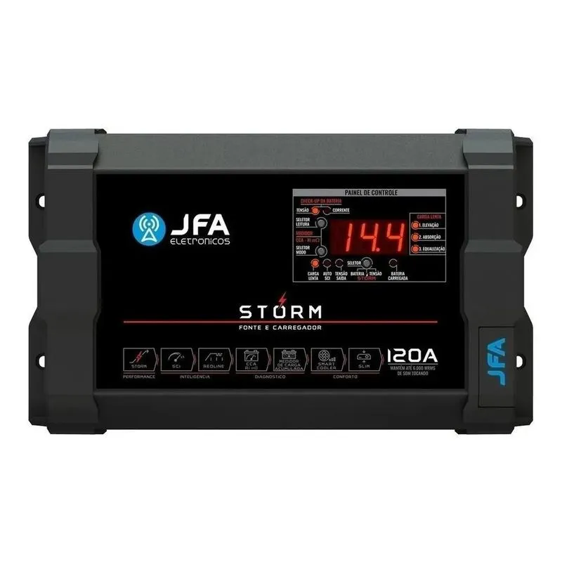 Fonte Carregador Jfa Automotivo Com 120 Amperes Medidor Cca