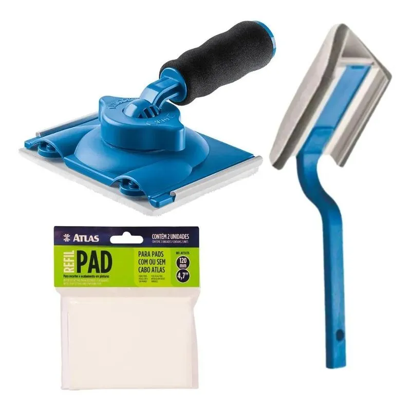2x Kit Pad Cantos E Rodapé + Refil Recorte Acabamento Pintur