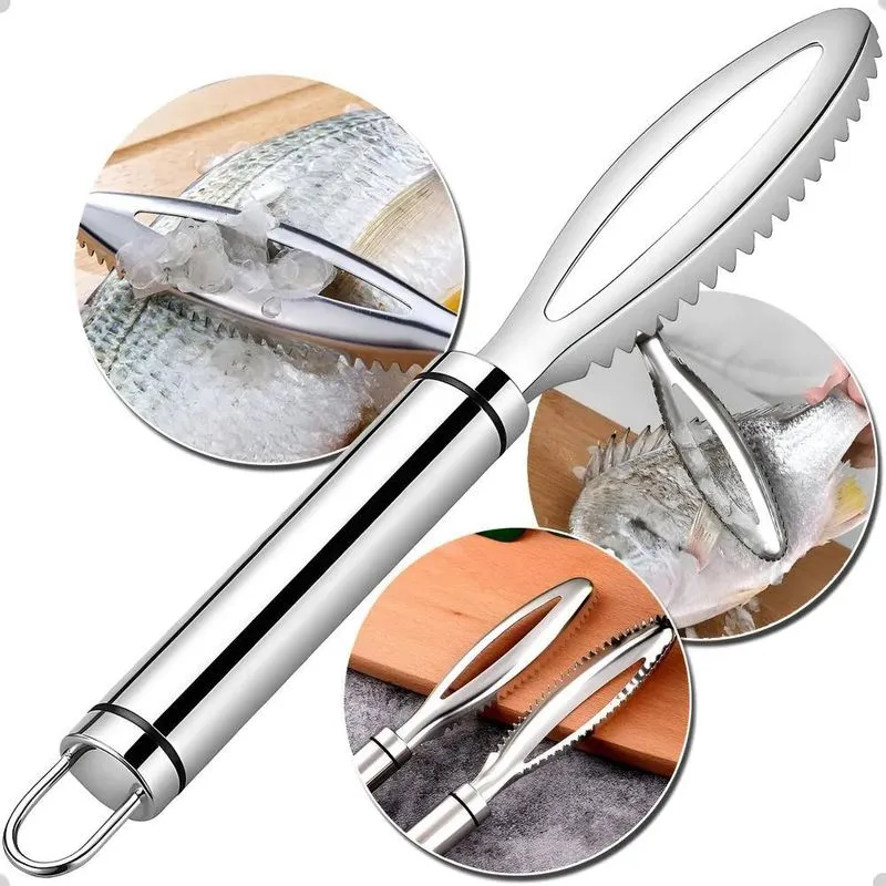 2x Escamador Tira Escama Peixe Inox Profissional Descamador
