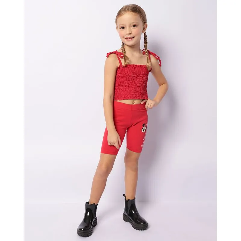 Bermuda Infantil Ciclista Disney Estampa Minnie Vermelha 6