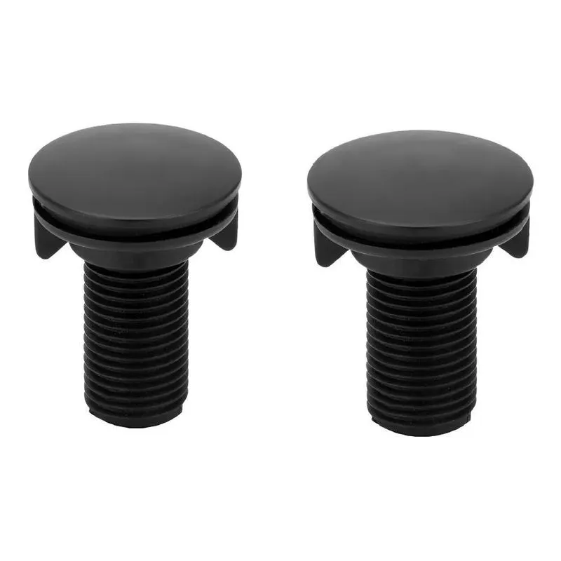 2 Tampa Tampão Tapa Furo Plug Preto 1/2 Lavatório/pia/cuba