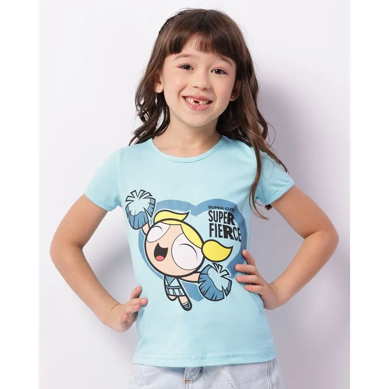 Camiseta Infantil Lindinha As Meninas Super Poderosas Azul 10