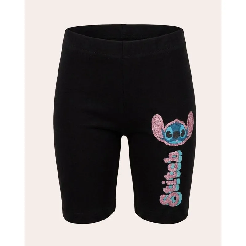 Bermuda Infantil Ciclista Disney Estampa Stitch Preta 10