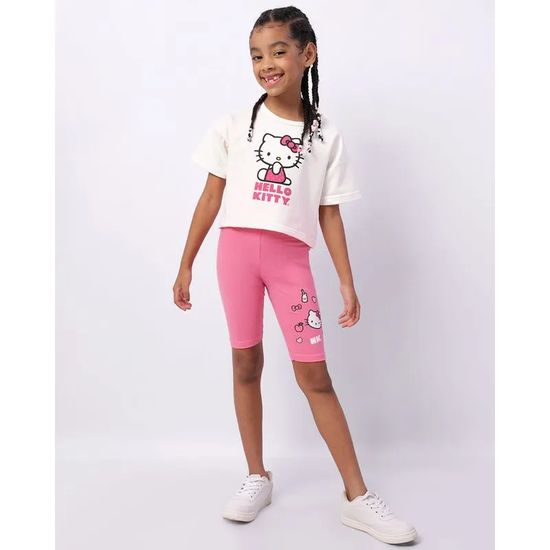 Bermuda Infantil Ciclista Hello Kitty Rosa 6
