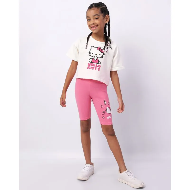 Bermuda Infantil Ciclista Hello Kitty Rosa 8