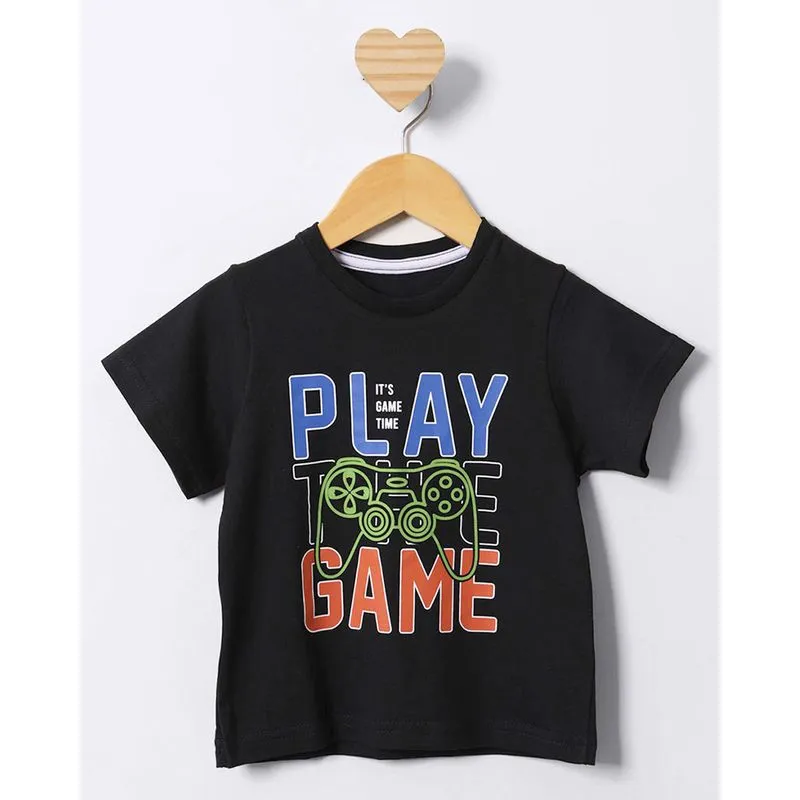 Camiseta Bebê Estampa Game Manga Curta Preta 1